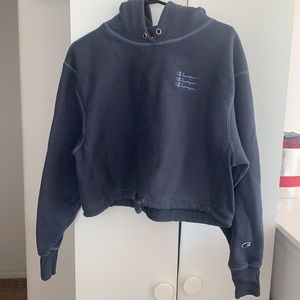 BLUE CHAMPION CROP HOODIE